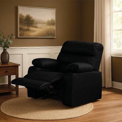 Poltrona Do Papai Reclinável Retrátil Naaman Sintético Pu Preto K01 - D'rossi