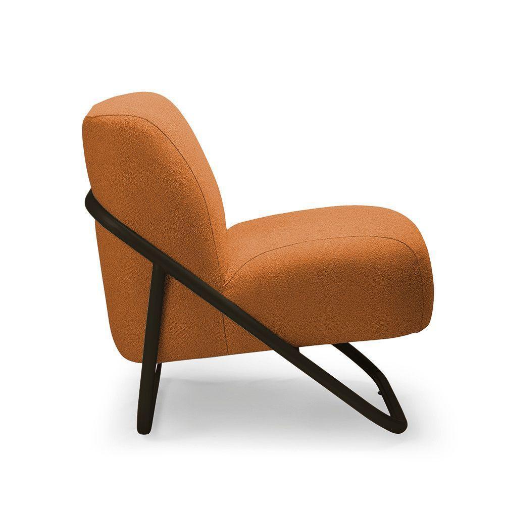 Poltrona Sala Estar Industrial Preto Kit 2 Martina Bouclê K01 - D'rossi Caramelo - 6