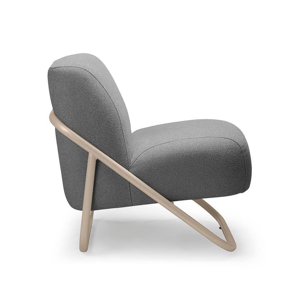 Poltrona Sala Decorativa Industrial Champanhe Martina Bouclê K01 - D'rossi Grafite - 5