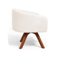 Poltrona Sala Base Giratória Madeira Arielle Bouclê Pistache D03 - D'rossi - 5