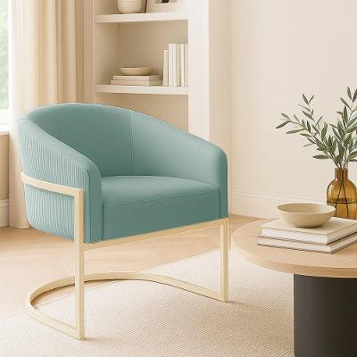 Poltrona Sala Industrial Champanhe Arielle Veludo Cotelê D03 - D'rossi Menta