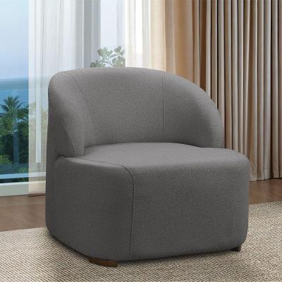 Poltrona Decorativa Orgânica Para Sala Diully Bouclê E03 - D'rossi Cinza Escuro