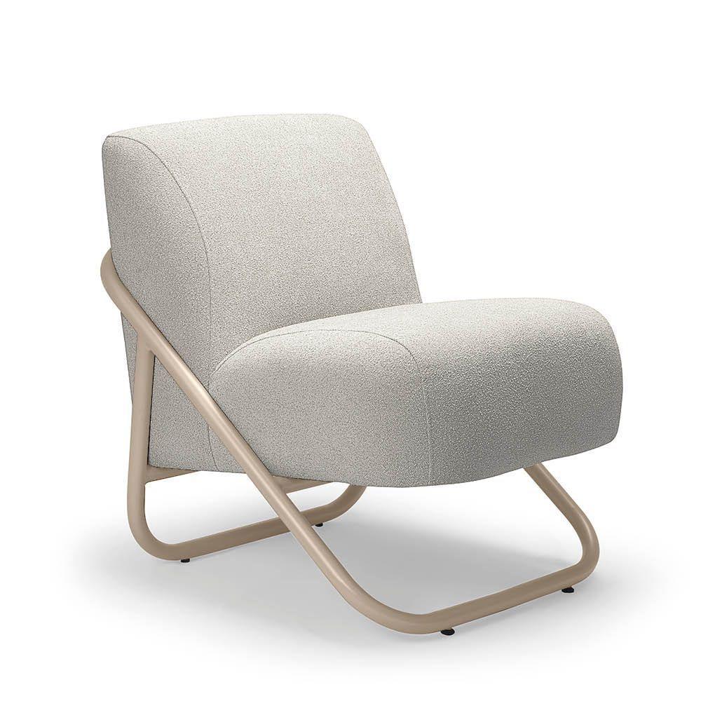 Poltrona Sala Estar Industrial Champanhe Kit 2 Martina Bouclê Cinza K01 - D'rossi - 5