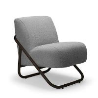 Poltrona Sala Estar Industrial Preto Kit 2 Martina Bouclê K01 - D'rossi Grafite - 5