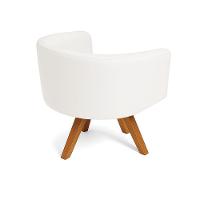 Poltrona Sala Base Giratória Madeira Arielle Sintético D03 - D'rossi Branco - 6