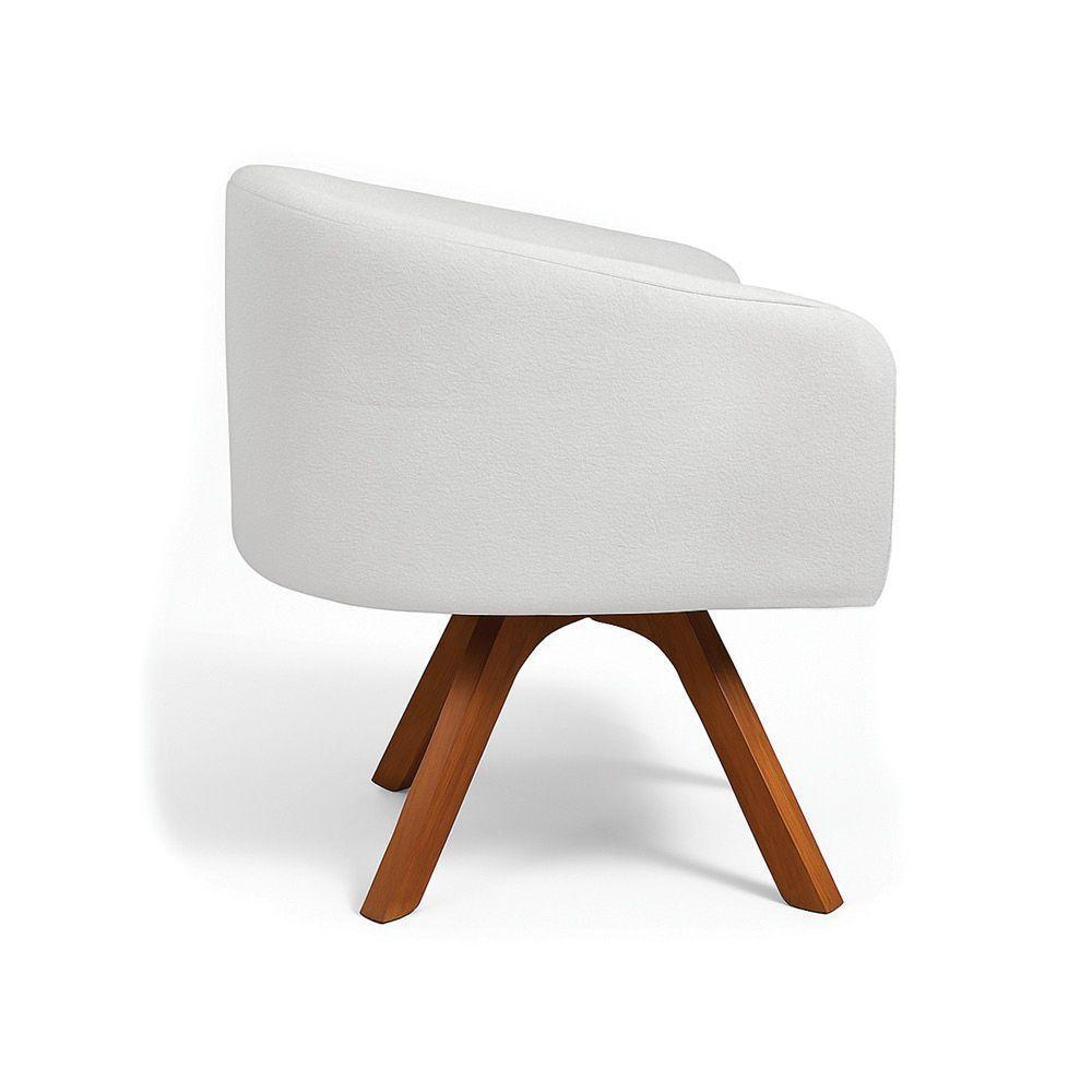 Poltrona Sala Base Giratória Madeira Arielle Bouclê D03 - D'rossi Cinza - 5