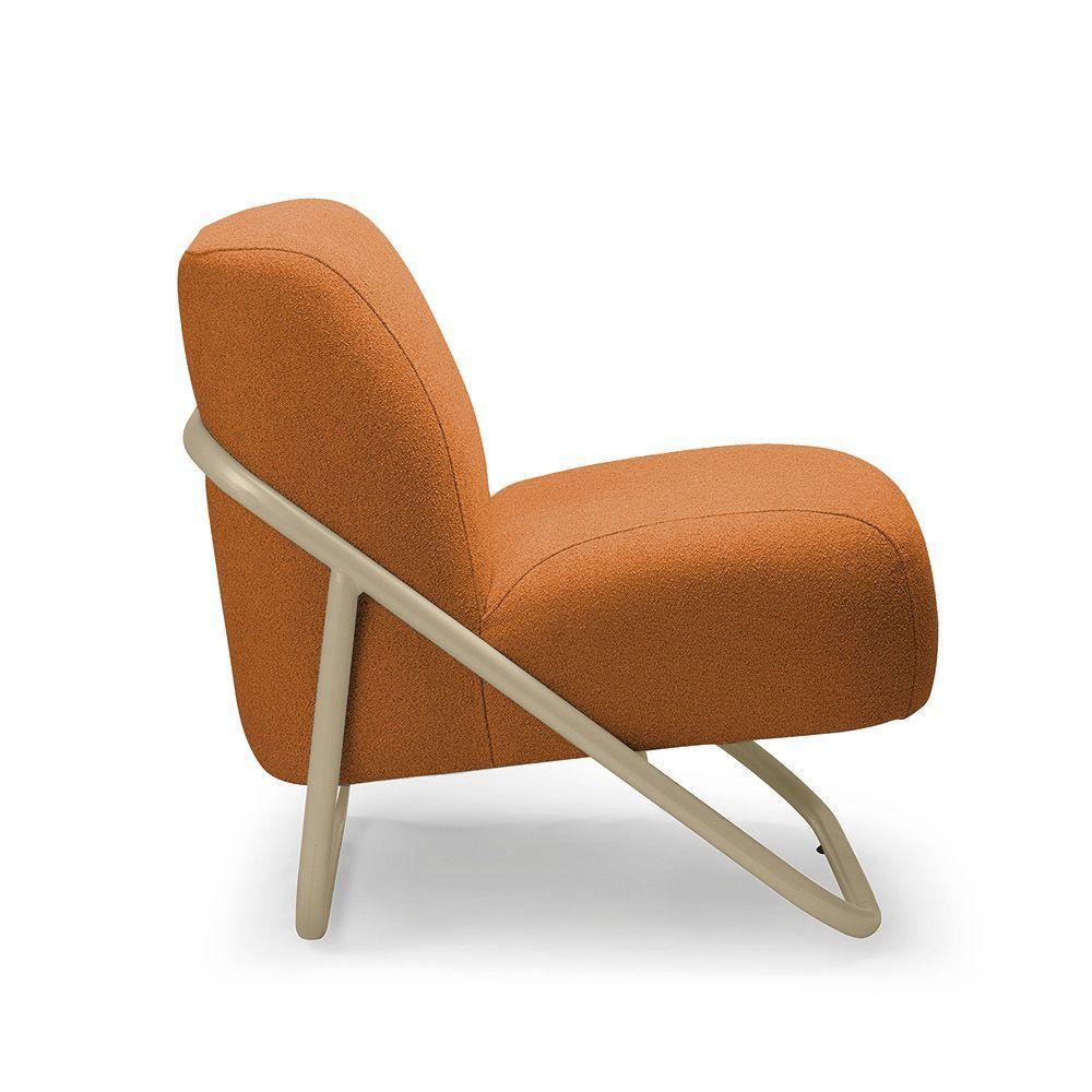 Poltrona Sala Estar Industrial Champanhe Kit 2 Martina Bouclê Caramelo K01 - D'rossi - 6