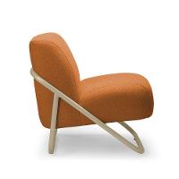 Poltrona Sala Estar Industrial Champanhe Kit 2 Martina Bouclê Caramelo K01 - D'rossi - 6