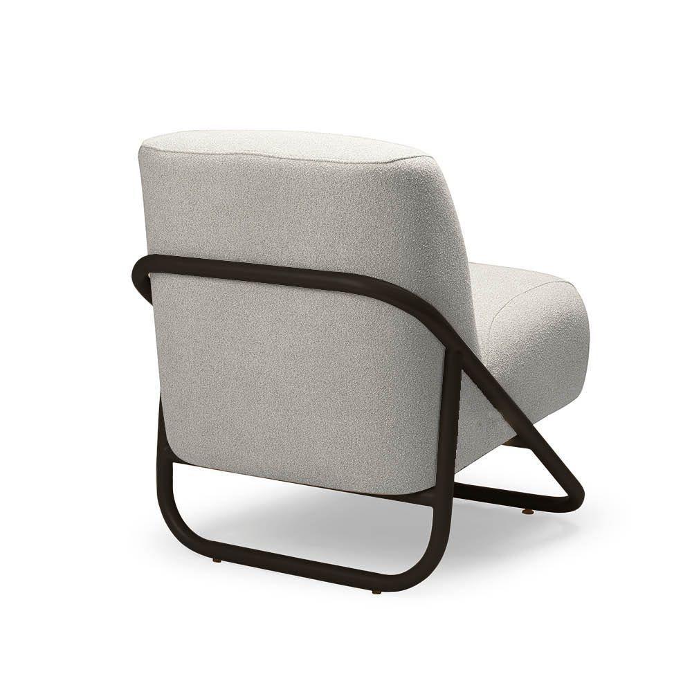 Poltrona Sala Estar Industrial Preto Kit 2 Martina Bouclê Cinza K01 - D'rossi - 7