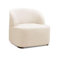 Poltrona Decorativa Orgânica Para Sala Diully Bouclê E03 - D'rossi Bege - 2