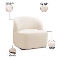 Poltrona Decorativa Orgânica Para Sala Diully Bouclê E03 - D'rossi Bege - 3