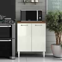 Balcão Cozinha Com Tampo 70cm Com 2 Portas Joana A09 - D'rossi Atacama E Off White - 1