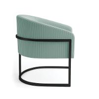 Poltrona Sala Industrial Preto Arielle Veludo Cotelê Menta D03 - D'rossi - 5