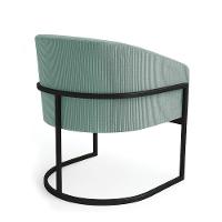 Poltrona Sala Industrial Preto Arielle Veludo Cotelê Menta D03 - D'rossi - 6