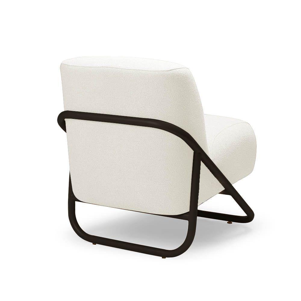 Poltrona Sala Decorativa Industrial Preto Martina Bouclê K01 - D'rossi Off White - 6