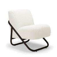 Poltrona Sala Decorativa Industrial Preto Martina Bouclê K01 - D'rossi Off White - 2