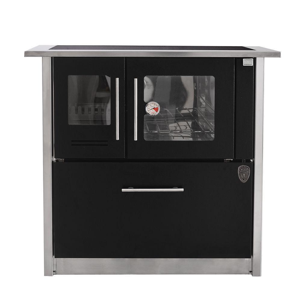 Fogão A Lenha Eclipse Direito Preto Chapa Vitroceramica N2 - 1