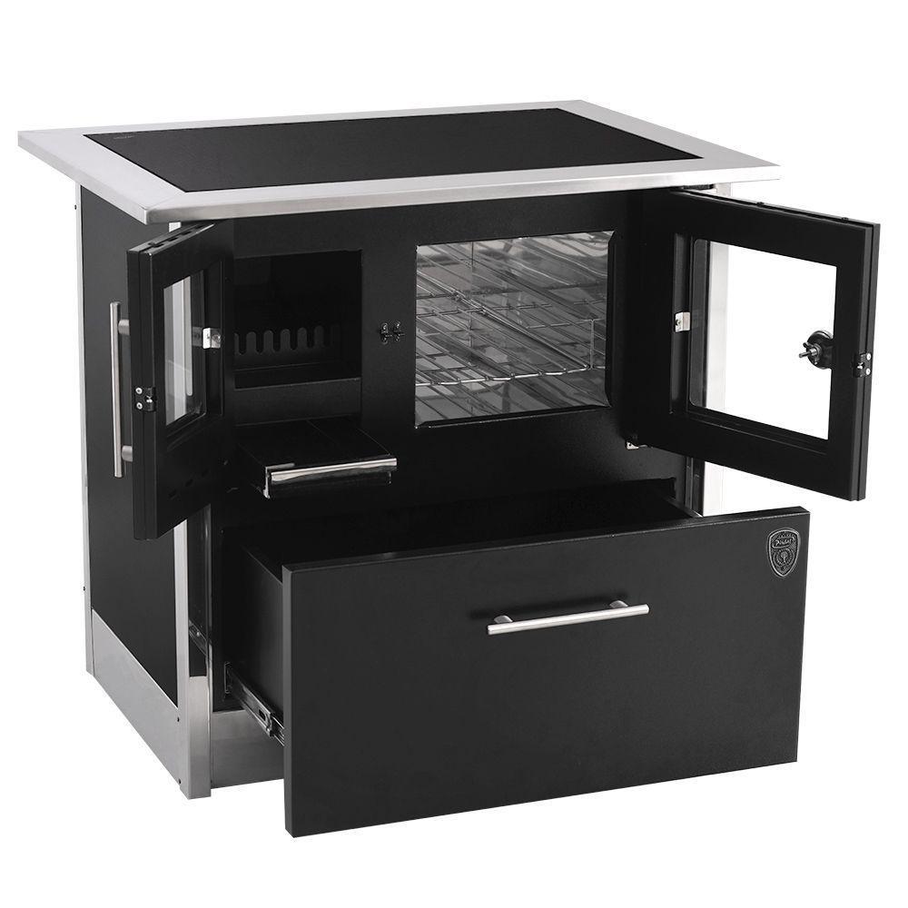 Fogão A Lenha Eclipse Direito Preto Chapa Vitroceramica N2 - 3