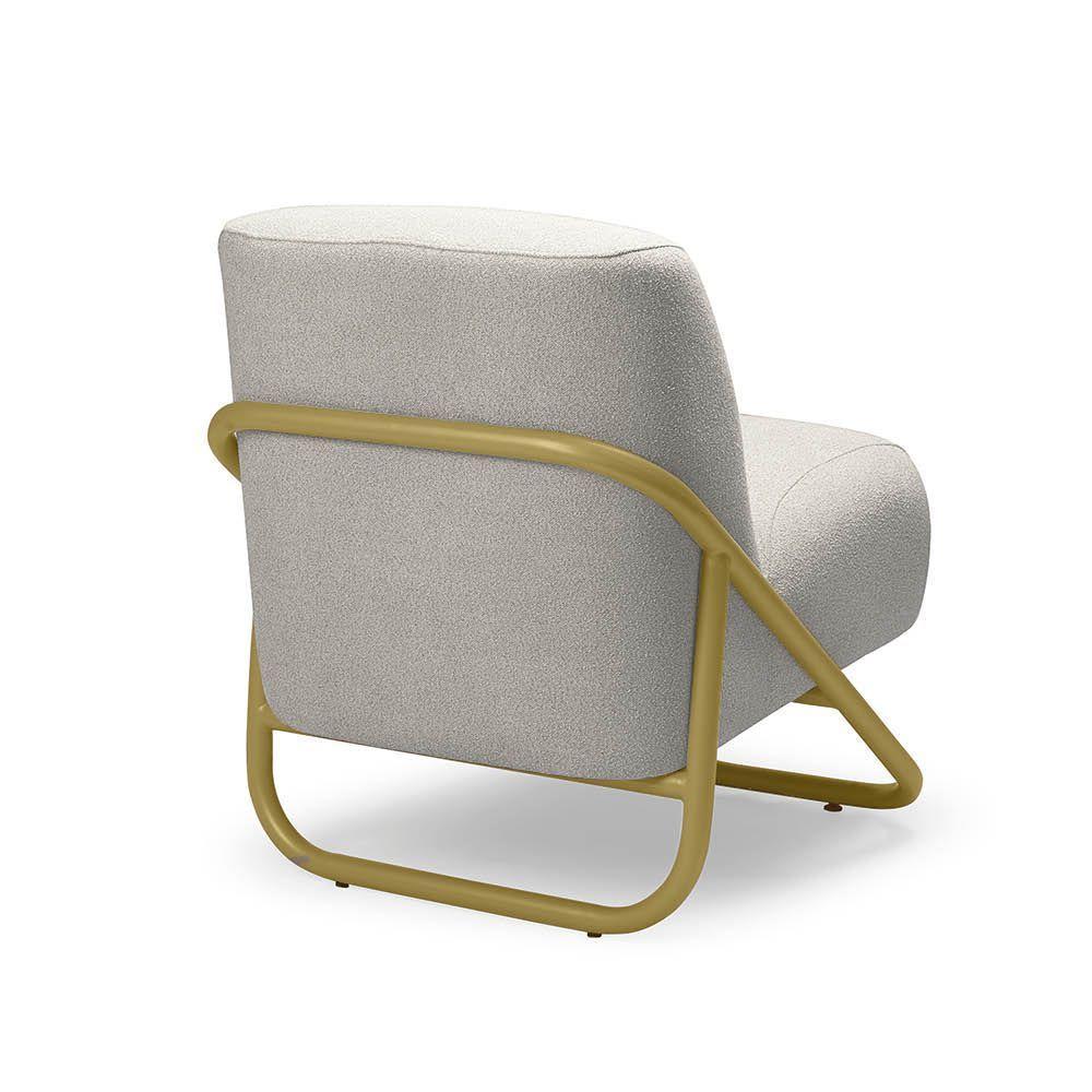 Poltrona Sala Decorativa Industrial Dourado Martina Bouclê K01 - D'rossi Cinza - 6