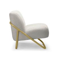 Poltrona Sala Decorativa Industrial Dourado Martina Bouclê K01 - D'rossi Cinza - 5