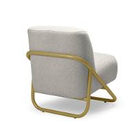 Poltrona Sala Decorativa Industrial Dourado Martina Bouclê K01 - D'rossi Cinza - 6