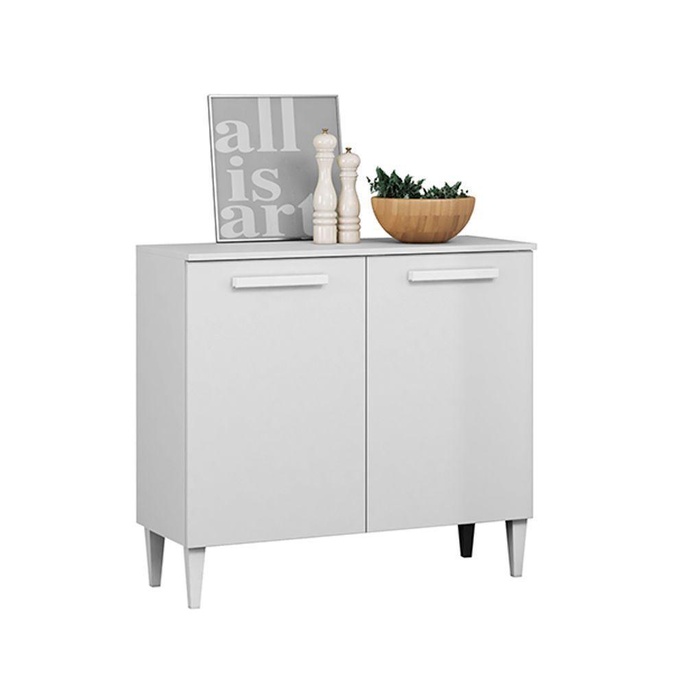 Balcão Cozinha Com Tampo 92cm 2 Portas Nicole A09 - D'rossi Branco - 2