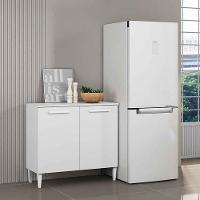 Balcão Cozinha Com Tampo 92cm 2 Portas Nicole A09 - D'rossi Branco - 1