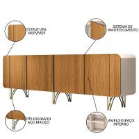 Balcão Aparador Buffet Saluti Off White/cinamomo - Hb Móveis - 3
