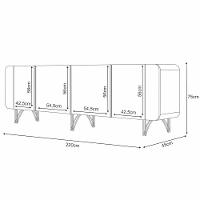 Balcão Aparador Buffet Saluti Off White/cinamomo - Hb Móveis