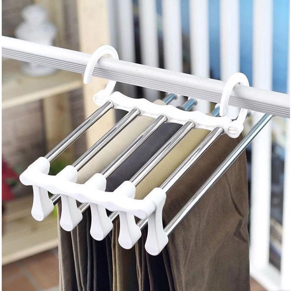 Cabide Calcas Plastico Aco Inox 34 Cm X 15 Cm X 7 Cm - 2