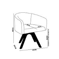 Poltrona Sala Base Giratória Madeira Arielle Sintético Pu D03 - D'rossi Branco