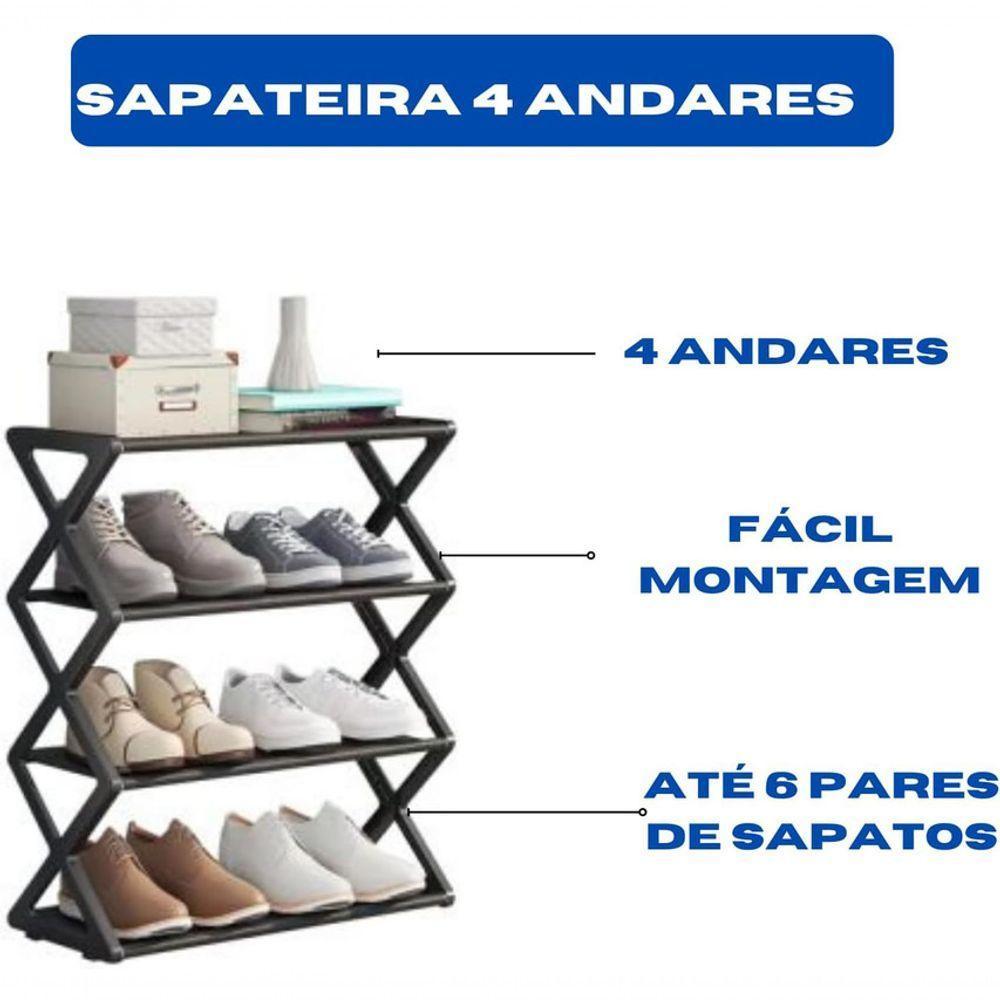 Sapateira 4 Andares 2 Kg Plastico Pp E Tnt 41 Cm X 18,5 Cm X - 4