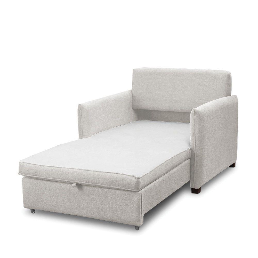 Poltrona Cama Retrátil Solteiro Com Rodízio Cloe Bouclê E03 - D'rossi Cinza Claro - 5