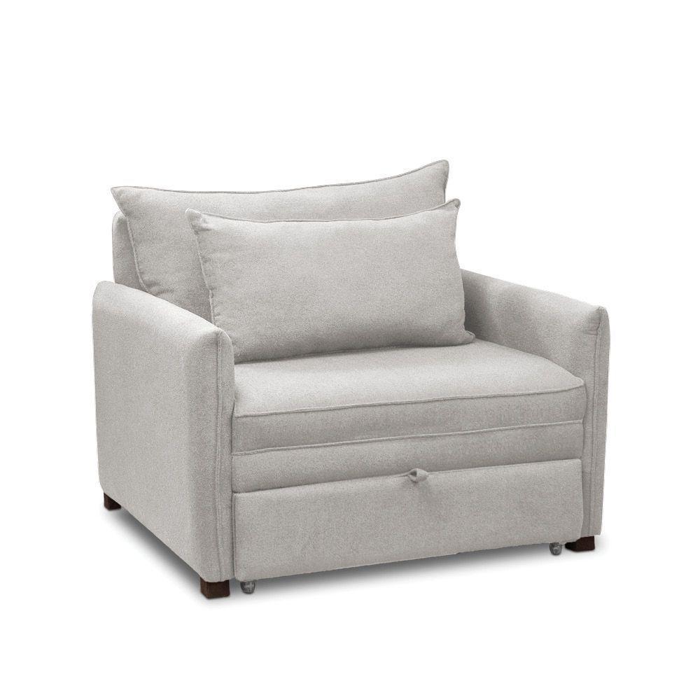 Poltrona Cama Retrátil Solteiro Com Rodízio Cloe Bouclê E03 - D'rossi Cinza Claro - 7