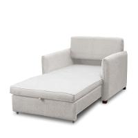 Poltrona Cama Retrátil Solteiro Com Rodízio Cloe Bouclê E03 - D'rossi Cinza Claro - 5