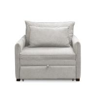 Poltrona Cama Retrátil Solteiro Com Rodízio Cloe Bouclê E03 - D'rossi Cinza Claro - 6