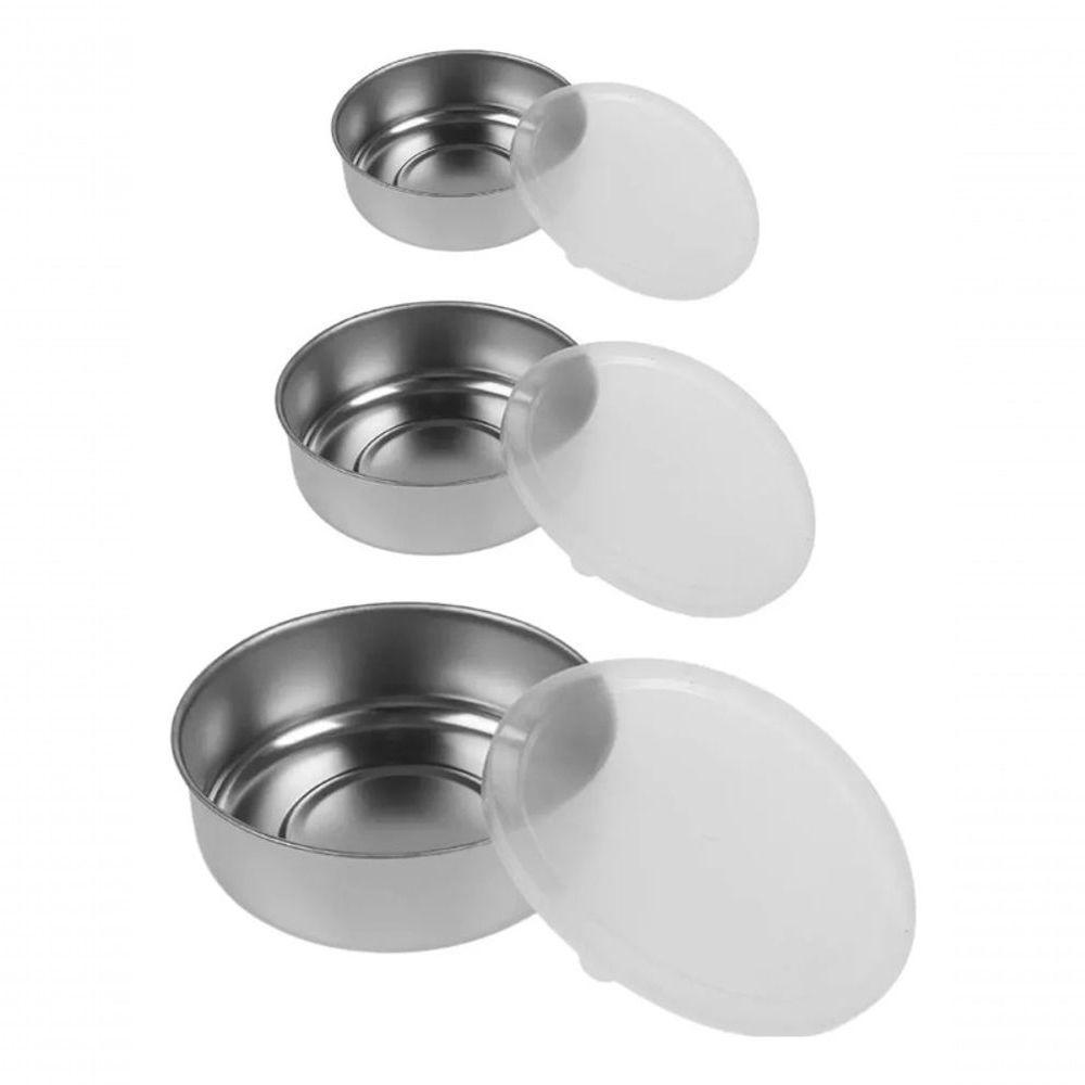 Conjunto De Potes Tigelas Bowl Inox Com Tampa 3 Unidades Coz - 2