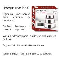 Conjunto De Potes Tigelas Bowl Inox Com Tampa 3 Unidades Coz - 3