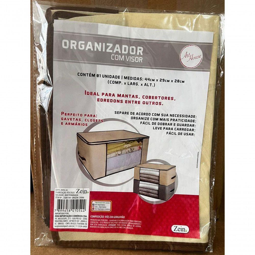 Organizador Dobrável Com Visor 44x29x28cm Roupas Edredons Br - 1