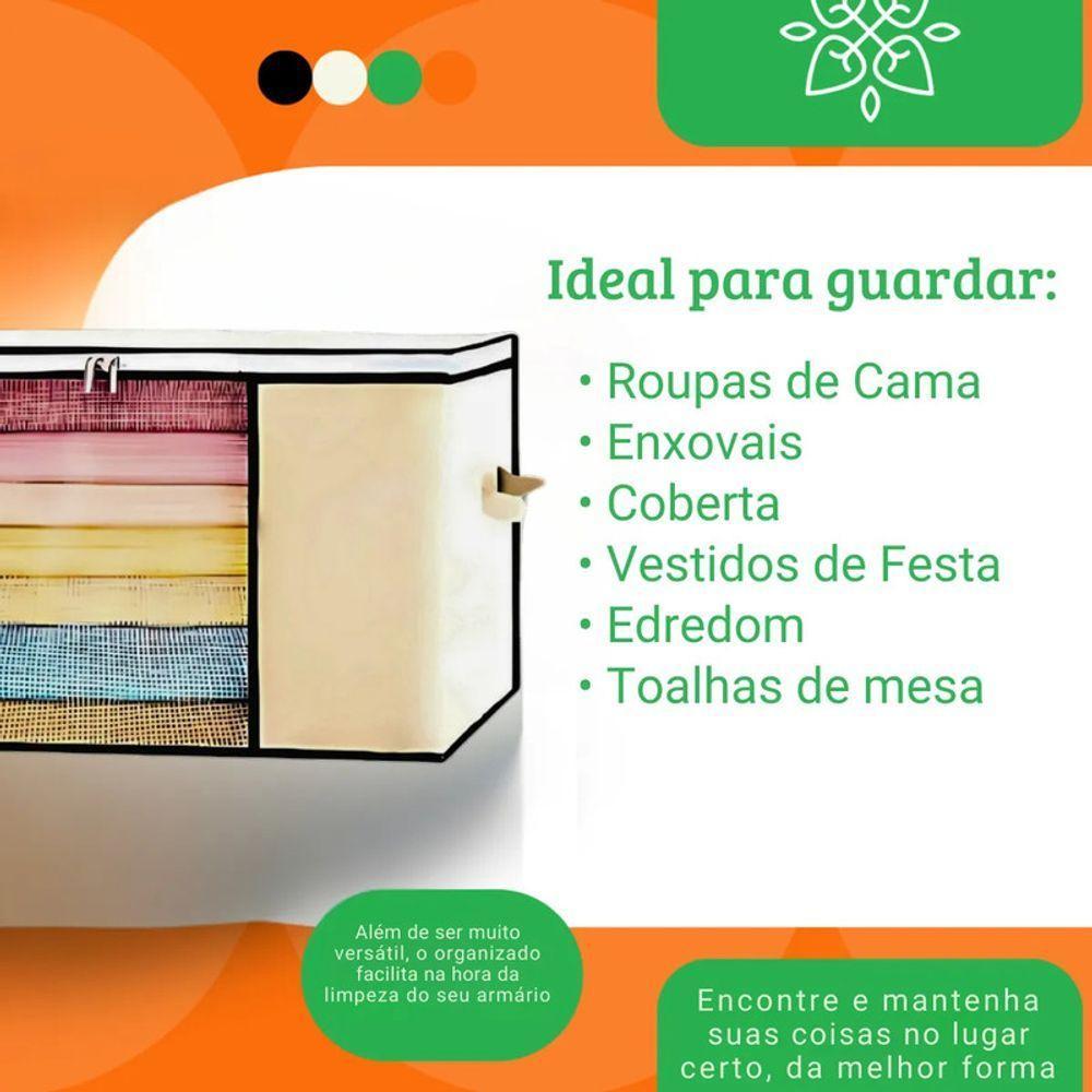 Organizador Dobrável Com Visor 44x29x28cm Roupas Edredons Br - 3