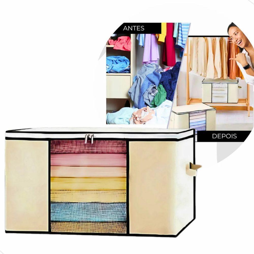 Organizador Dobrável Com Visor 44x29x28cm Roupas Edredons Br - 4