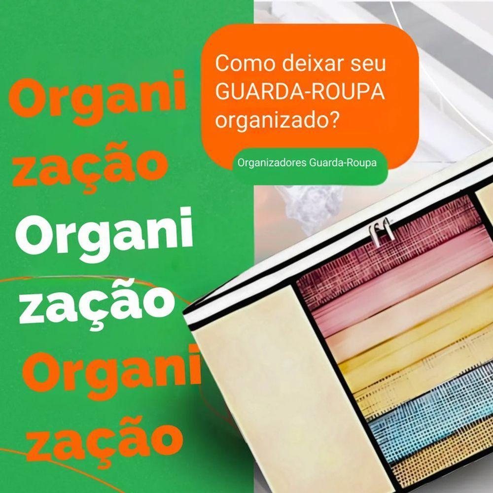 Organizador Dobrável Com Visor 44x29x28cm Roupas Edredons Br - 5