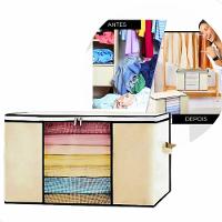 Organizador Dobrável Com Visor 44x29x28cm Roupas Edredons Br