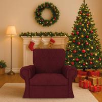 Poltrona Natalina Papai Noel Santa Claus Suede Bordô - 1