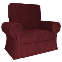 Poltrona Natalina Papai Noel Santa Claus Suede Bordô - 2