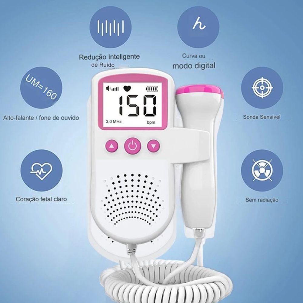 Monitor Fetal Doppler Aparelho Para Ouvir Batimentos Coração Bebê Durante A Gravidez - 6
