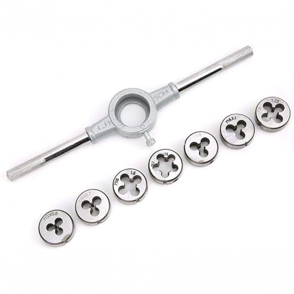 Jogo Tarraxas E Cossinete 8 Peças Profissional Para Rosca Tr - 3