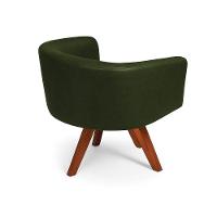 Poltrona Sala Base Giratória Madeira Arielle Sintético Pu D03 - D'rossi Verde - 6