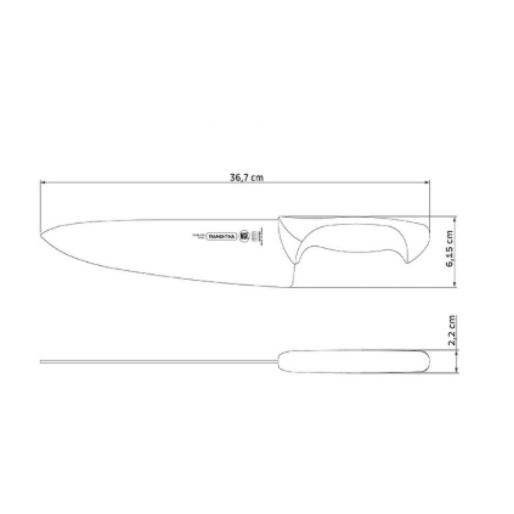 Faca Chef 10 Inox Cabo Branco Pp Premium 24476-180 - Tramontina - 2