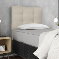 Cabeceira Estofada Cama Box Solteiro 90 Cm Helena Suede Bege - 9